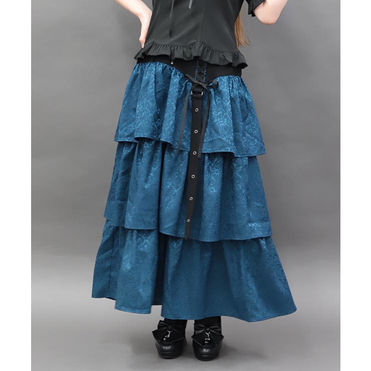 ブルーグリーン | コルセットデザインフリルスカート | axes femme
