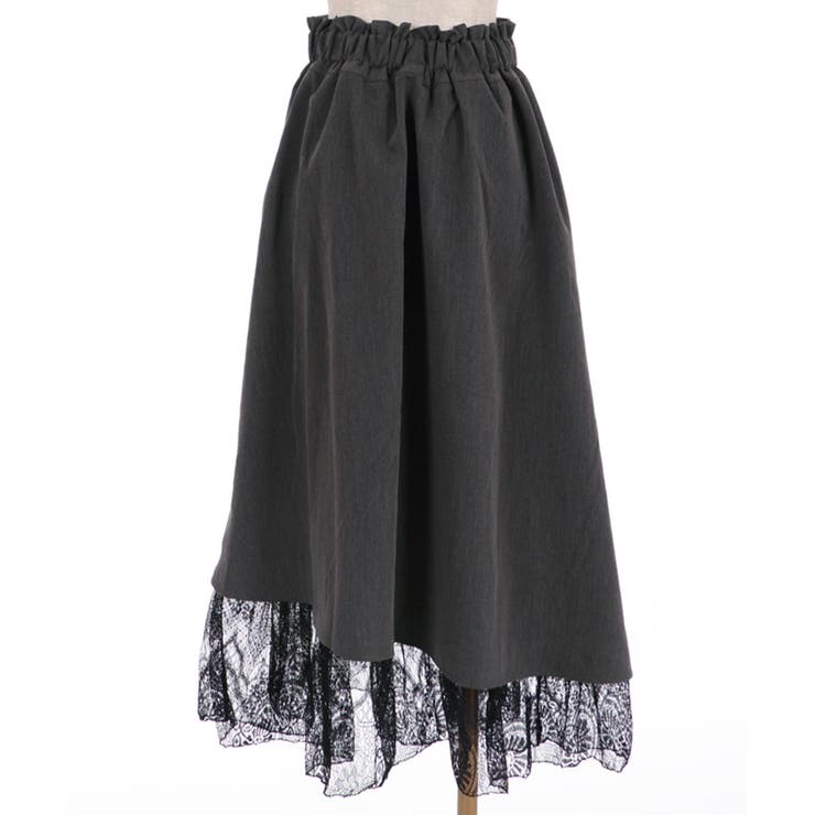 裾レースハイウエストSK[品番：IGAW0001251]｜axes femme