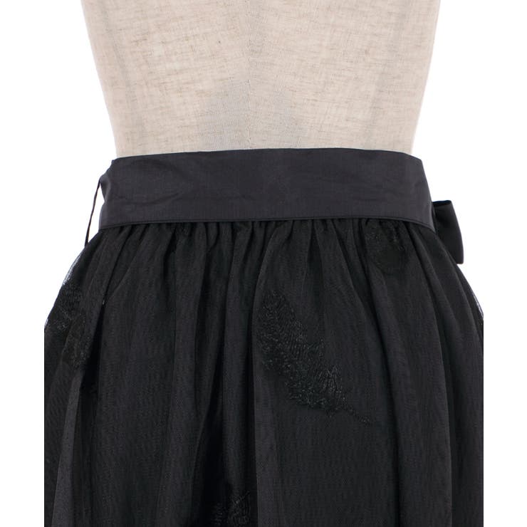 コムデギャルソン 黒 チュール刺繍 ロングスカート 韓国 服 レディース