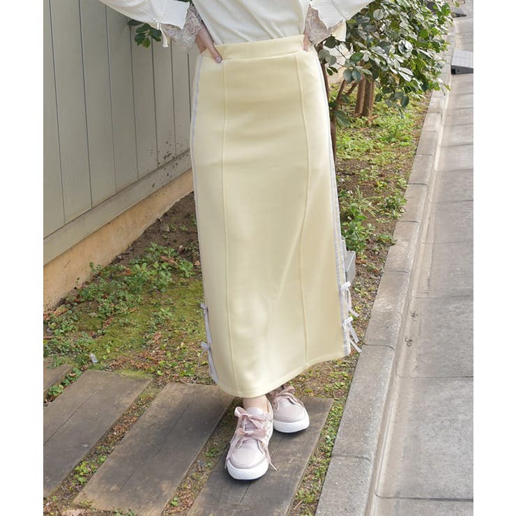 イエロー | ダンボールニットタイトスカート | axes femme