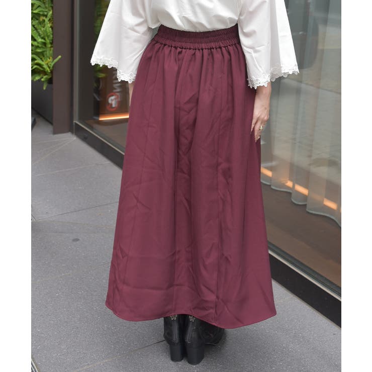 GRAMM 吊りスカート 美人百花掲載》ピンストライプイージーナロースカート【洗濯機
