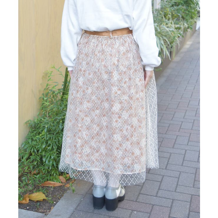 花レース×ラメチュールスカート | axes femme | 詳細画像3 