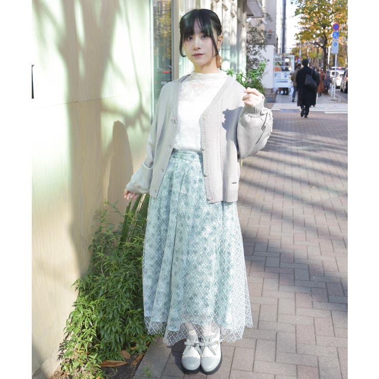 花レース×ラメチュールスカート | axes femme | 詳細画像7 