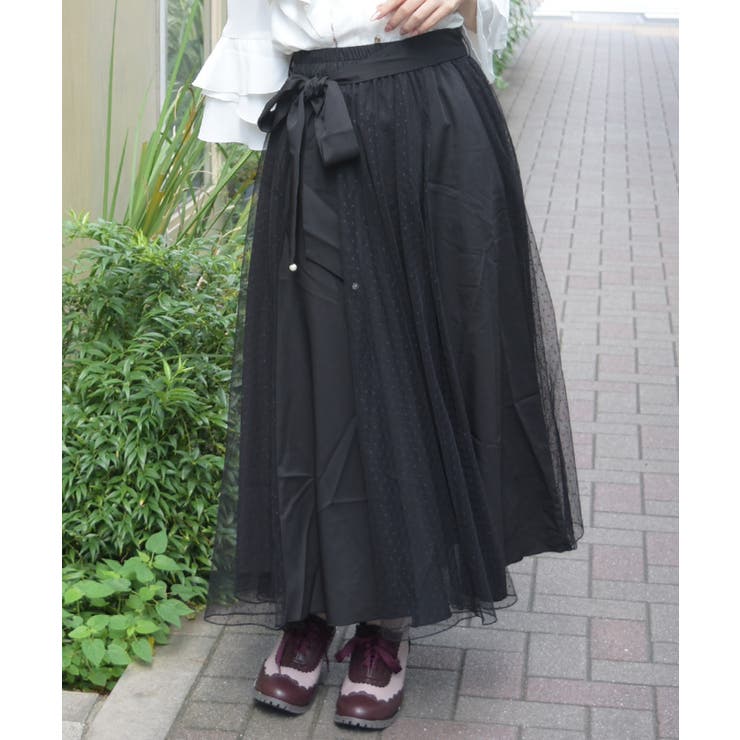 ドットチュール切替フレアスカート | axes femme | 詳細画像4 