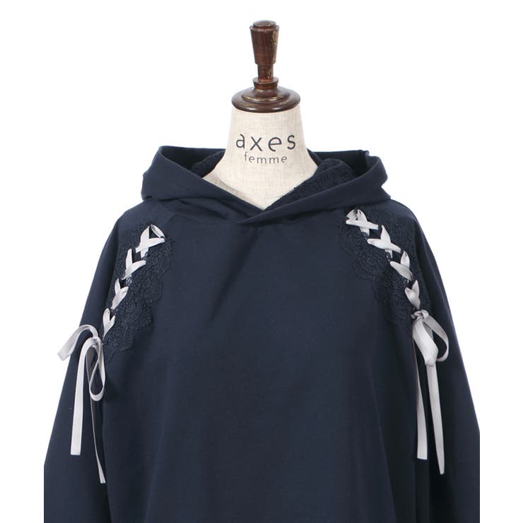 ヨーク編み上げパーカーPO[品番：IGAW0000466]｜axes femme