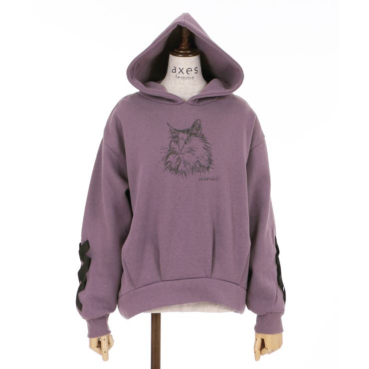 axes femme kawaii フリル パーカー グレー パープル M kawaii | axes femme 公式オンラインショップ｜アクシーズファム公式