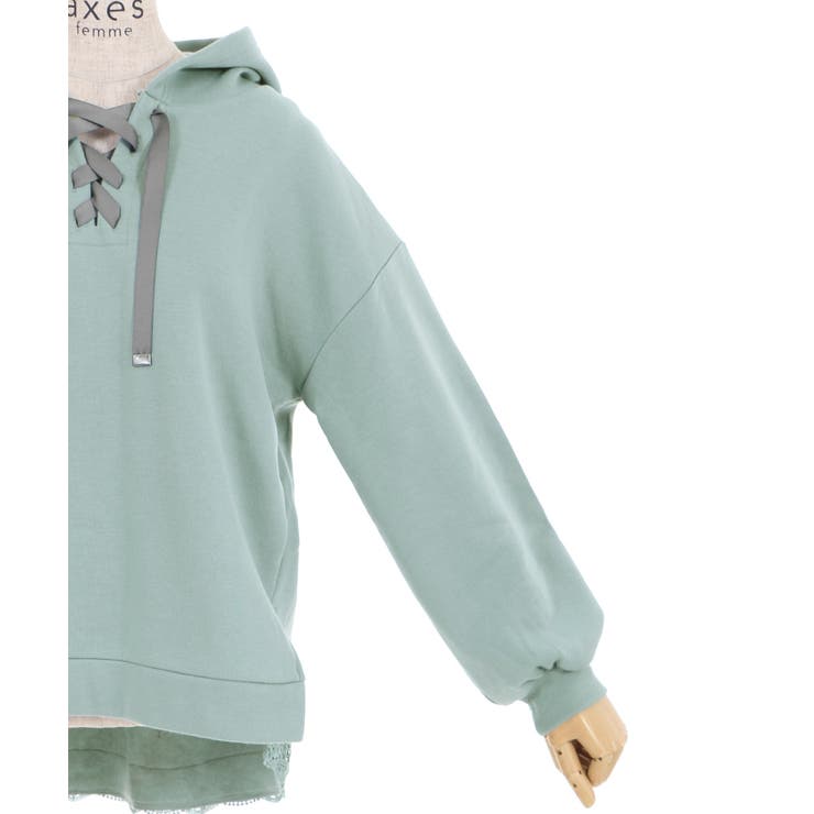 レースアップパーカーPO[品番：IGAW0001227]｜axes femme