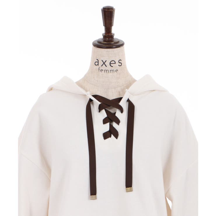 フリルデザインジップパーカー[品番：IGAW0004122]｜axes femme