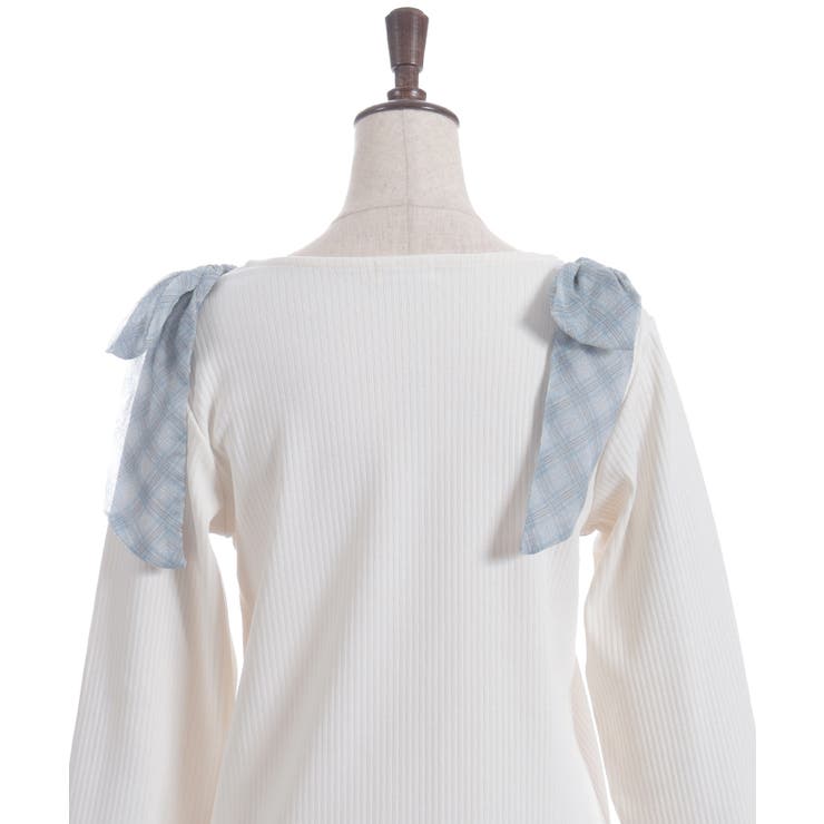 チェック柄シフォンリボンプルオーバー | axes femme | 詳細画像14 