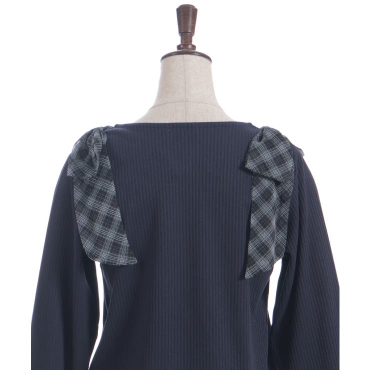 チェック柄シフォンリボンプルオーバー | axes femme | 詳細画像29 