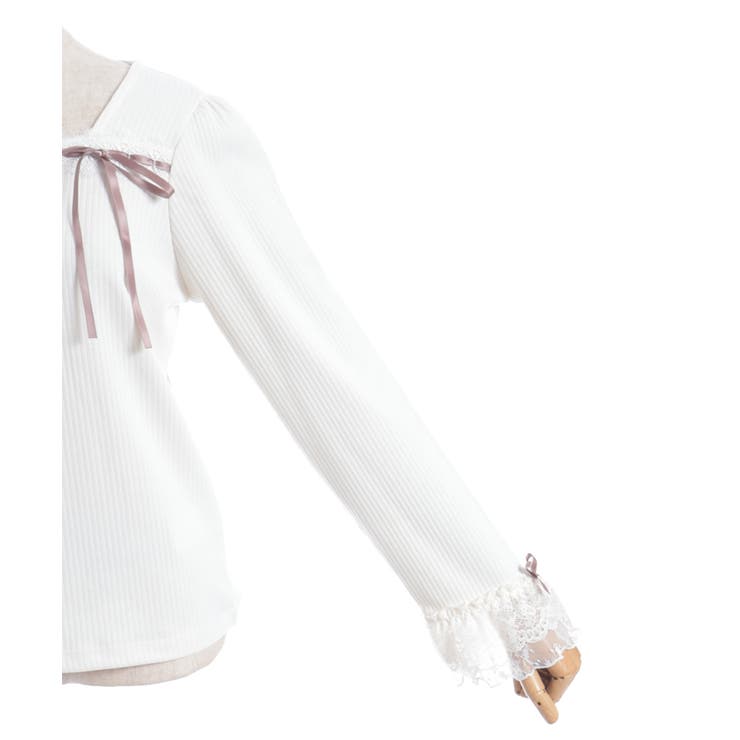 リボン付スクエアネックプルオーバー | axes femme | 詳細画像15 