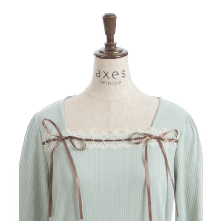 リボン付スクエアネックプルオーバー | axes femme | 詳細画像28 