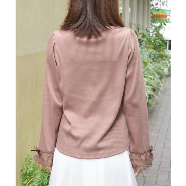 リボン付スクエアネックプルオーバー | axes femme | 詳細画像3 