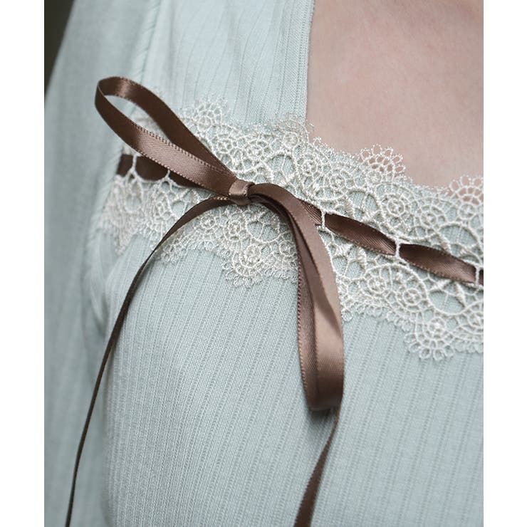 リボン付スクエアネックプルオーバー | axes femme | 詳細画像5 