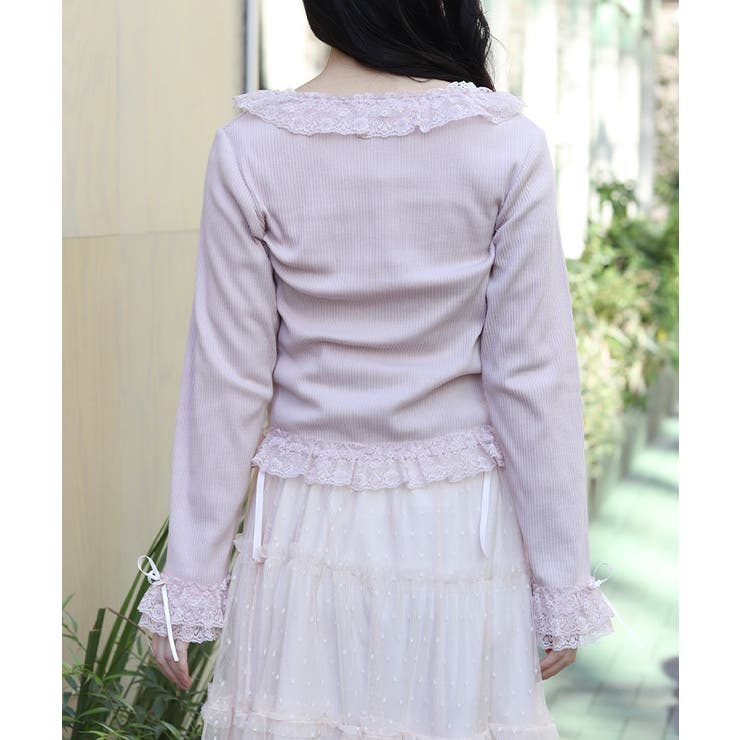 ローズボタンフリルトップス | axes femme | 詳細画像3 