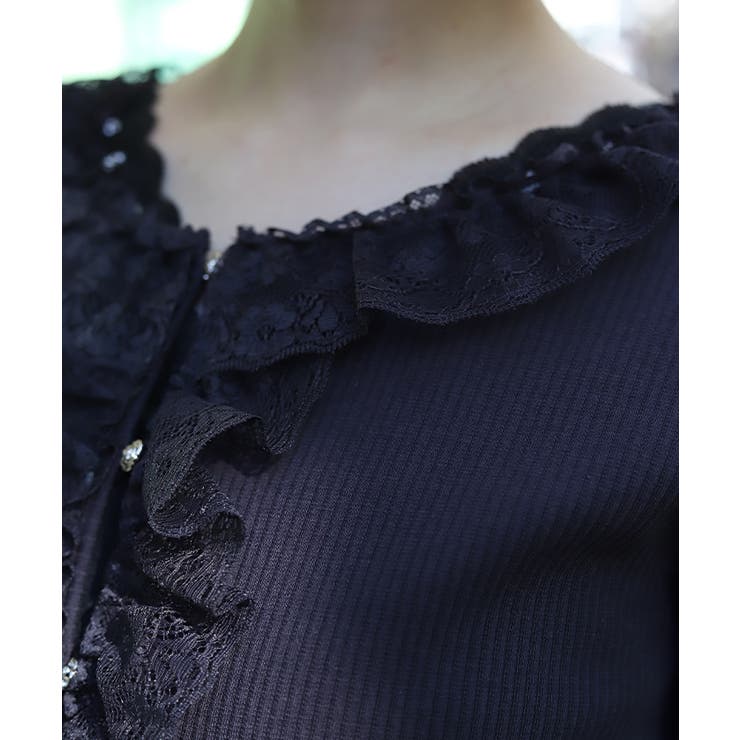 ローズボタンフリルトップス | axes femme | 詳細画像9 