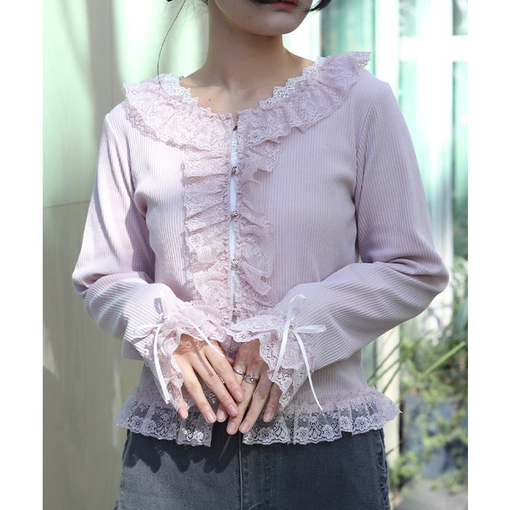 ピンク | ローズボタンフリルトップス | axes femme