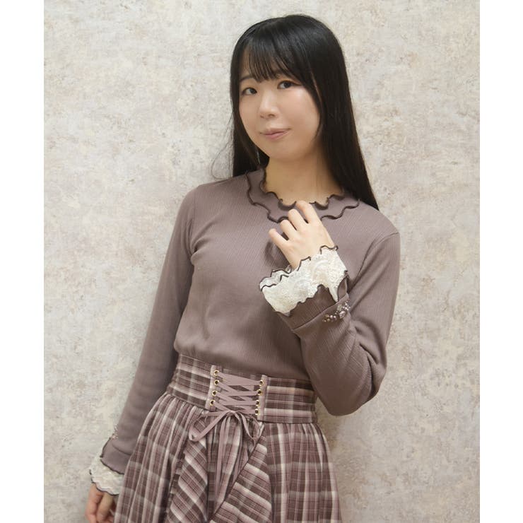 ローズ付袖デザインメロープルオーバー | axes femme | 詳細画像10 