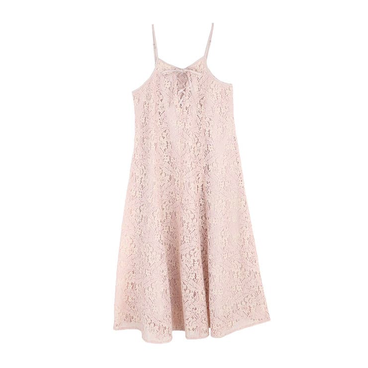 姫系 フェアリーコア♡お花モチーフイレヘムレースキャミワンピース ピンク fit=scale-down,w=1200