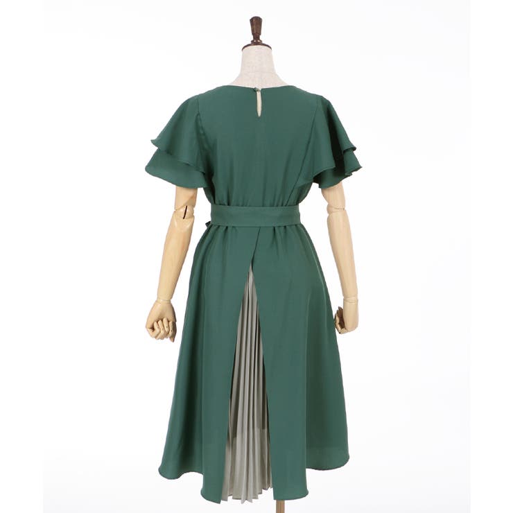 袖付バックプリーツドレス[品番：IGAW0001002]｜axes femme