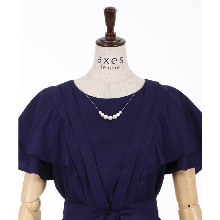 袖付バックプリーツドレス[品番：IGAW0001002]｜axes femme