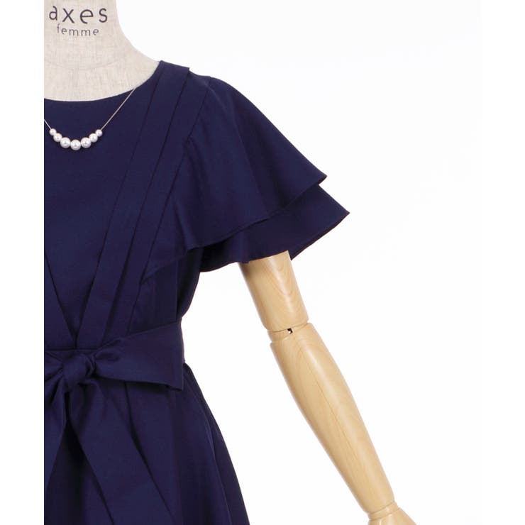 袖付バックプリーツドレス[品番：IGAW0001002]｜axes femme