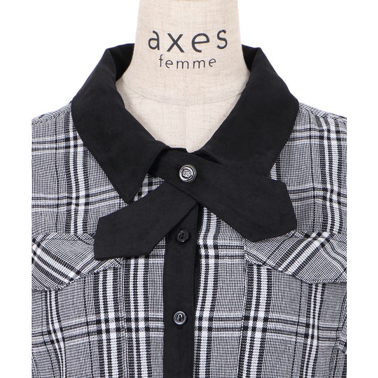 配色シャツワンピース 品番 Igaw Axes Femme アクシーズファム のレディースファッション通販 Shoplist ショップリスト