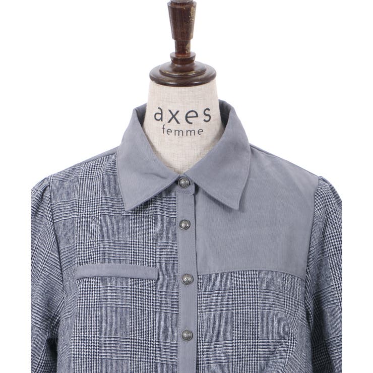 バイカラーシャツワンピース[品番：IGAW0003011]｜axes femme