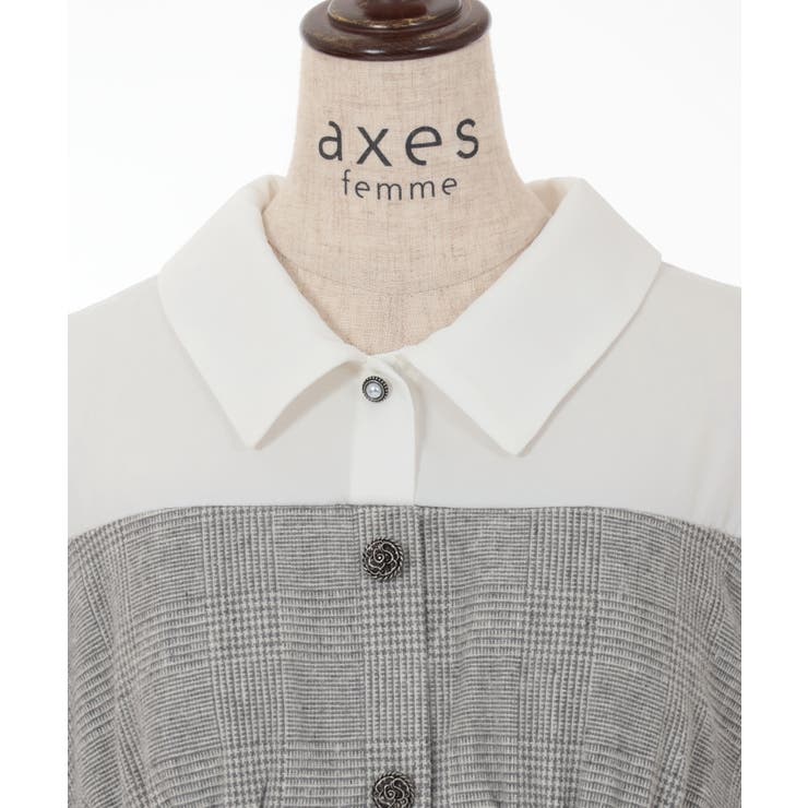 チェック柄ビスチェ切替ワンピース | axes femme | 詳細画像17 