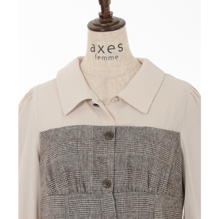チェック柄ビスチェ切替ワンピース | axes femme | 詳細画像8 
