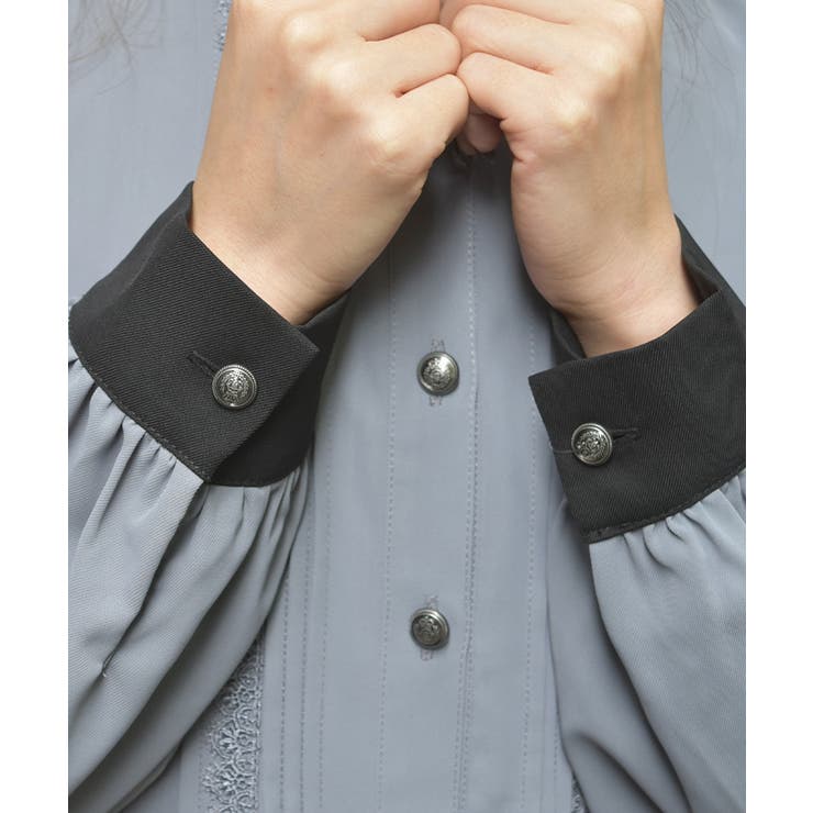 襟デザイン連釦バイカラーワンピース | axes femme | 詳細画像14 