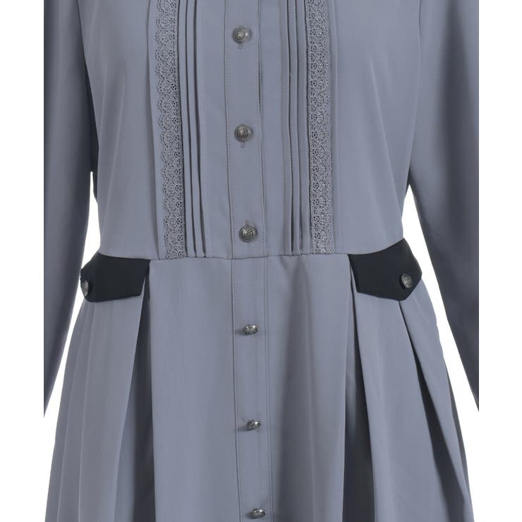 襟デザイン連釦バイカラーワンピース | axes femme | 詳細画像19 