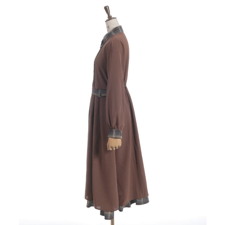 襟デザイン連釦バイカラーワンピース | axes femme | 詳細画像21 