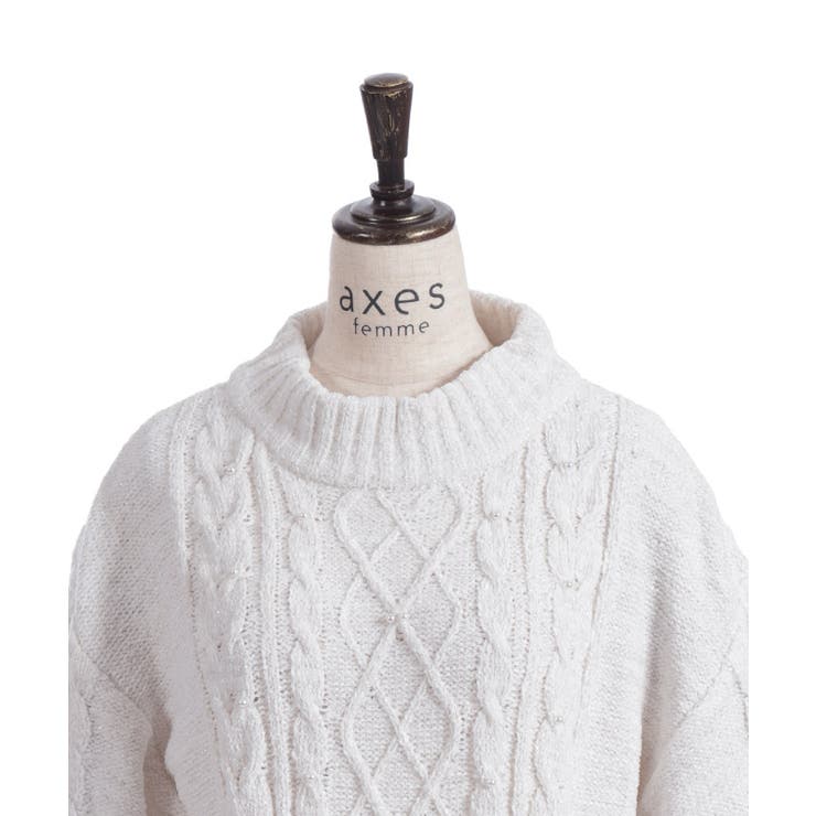 ラメ×ベロアモールチュニック | axes femme | 詳細画像13 