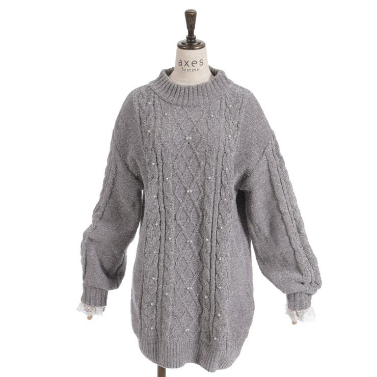 ラメ×ベロアモールチュニック | axes femme | 詳細画像15 