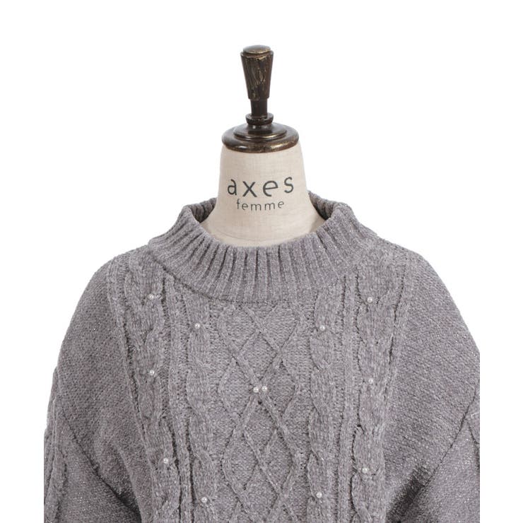 ラメ×ベロアモールチュニック | axes femme | 詳細画像18 