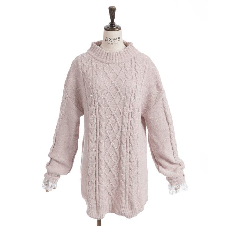 ラメ×ベロアモールチュニック | axes femme | 詳細画像21 