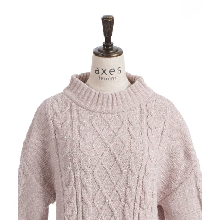 ラメ×ベロアモールチュニック | axes femme | 詳細画像24 