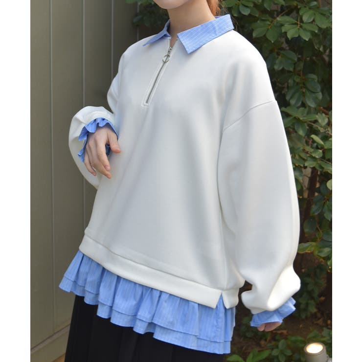 ハーフジップレイヤード風プルオーバー | axes femme | 詳細画像12 