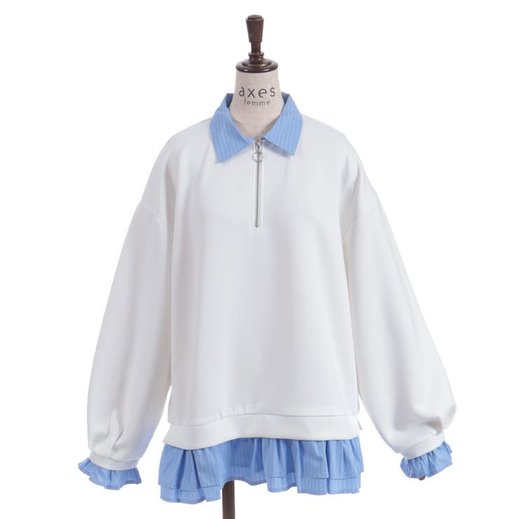 ハーフジップレイヤード風プルオーバー | axes femme | 詳細画像14 