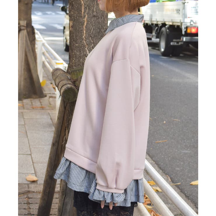 ハーフジップレイヤード風プルオーバー | axes femme | 詳細画像3 