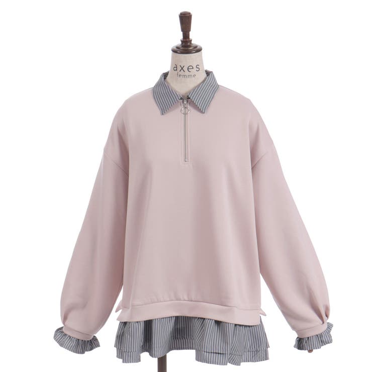 ハーフジップレイヤード風プルオーバー | axes femme | 詳細画像31 