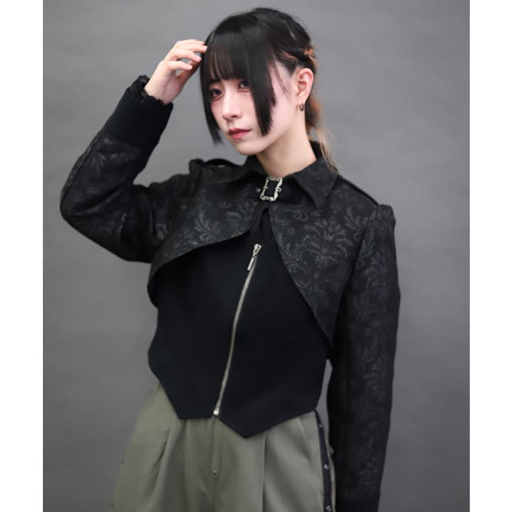 ジャカードバイカラージャケット | axes femme | 詳細画像1 