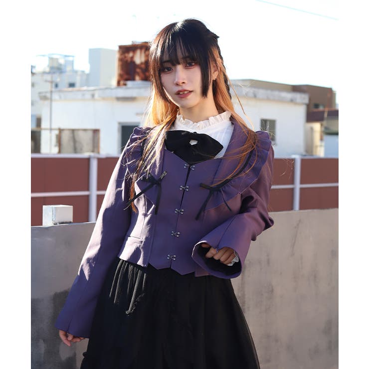 フリルカラーショートジャケット | axes femme | 詳細画像6 