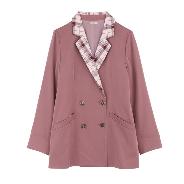 ピンク | ポイントチェックロングＪＫ | axes femme