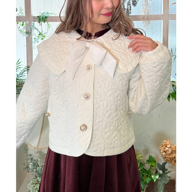 フラワーキルティングブルゾン[品番：IGAW0004214]｜axes femme