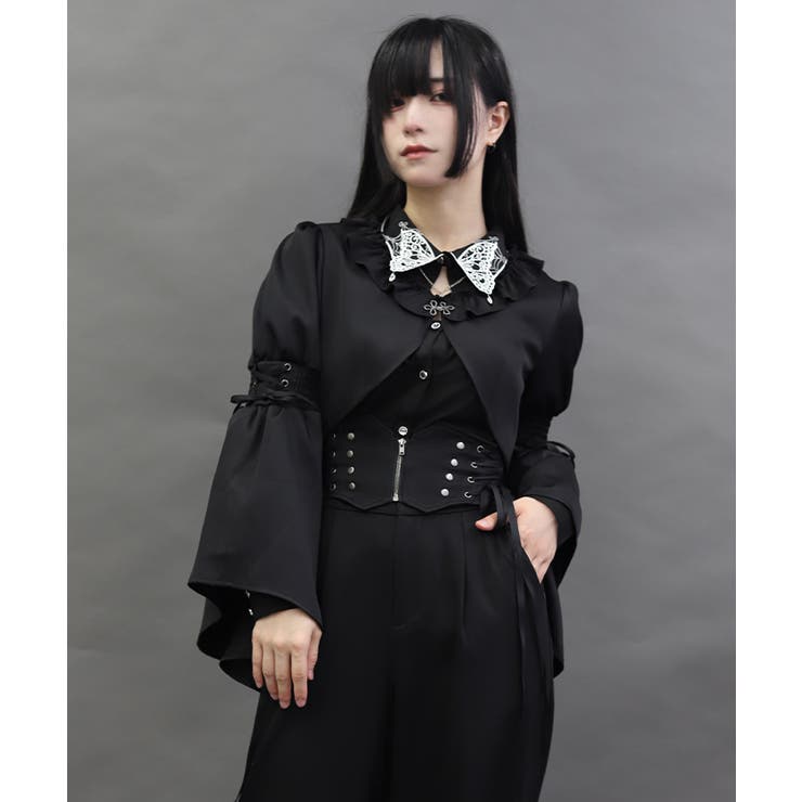 黒 | フレアスリーブボレロジャケット | axes femme