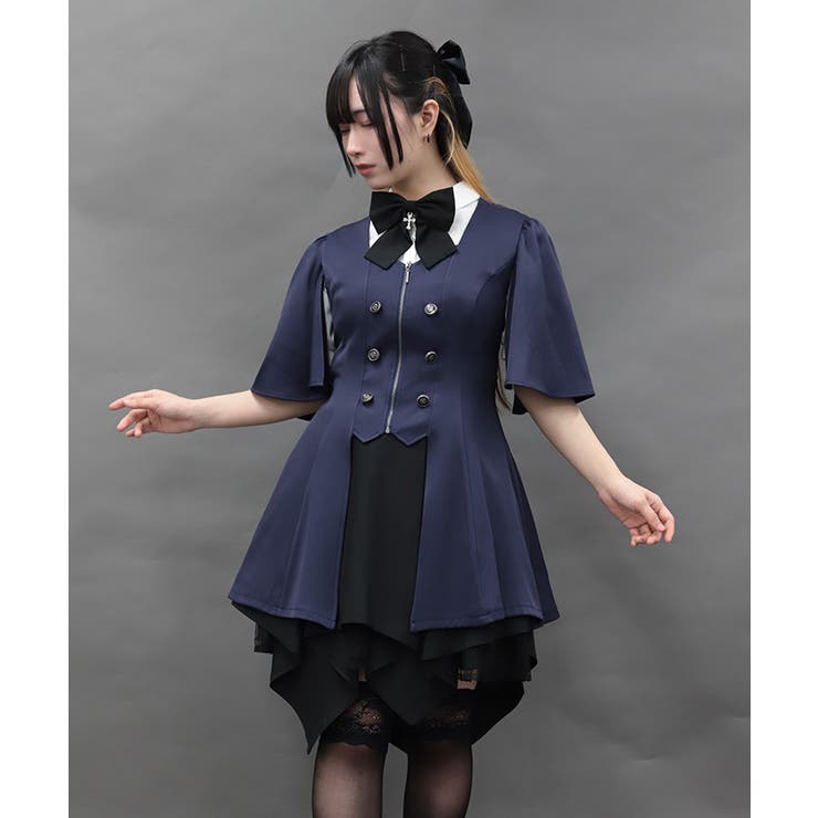 ケープデザインロングベスト | axes femme | 詳細画像1 