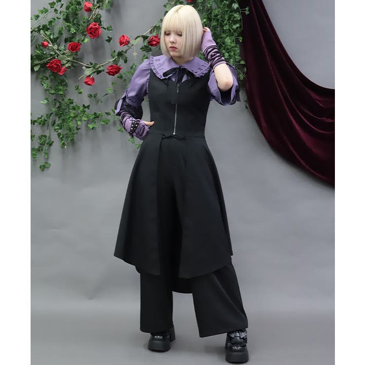 黒 | 燕尾デザインロングベスト | axes femme
