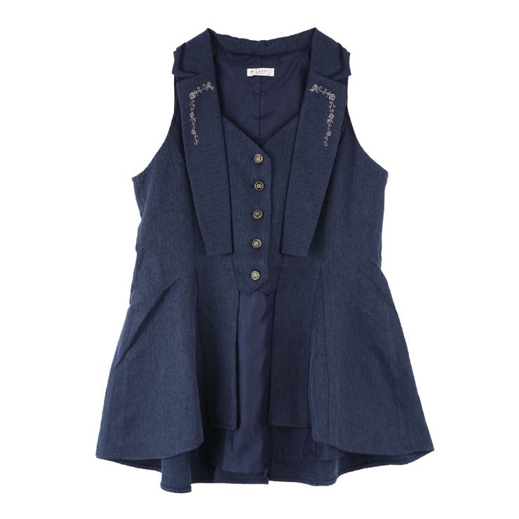 バックタックロングベスト[品番：IGAW0000286]｜axes femme